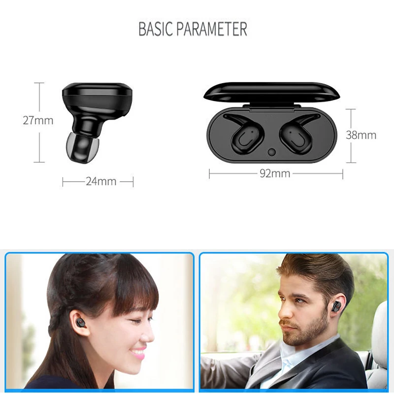 Портативные TWS беспроводные Bluetooth наушники V5.0 + EDR 3D стерео вкладыши с зарядным
