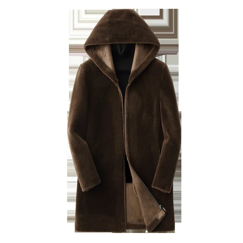 

Autumn Winter Real Fur Coat Men Sheep Shearing 100% Wool Jacket Long Fur Coats Kurtki Zimowe Meskie KFS19M205-J KJ3810
