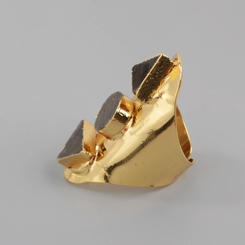 BOROSA повседневный стиль модное кольцо с камнем треугольник и круглый натуральный