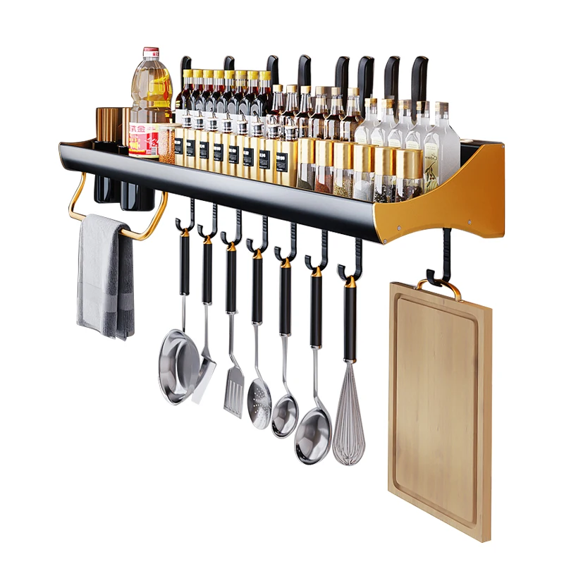 joybos kitchen shelf wall mount free punch multifunctional storage knife holder seasoning supply household storage cabinet jbs18 free global shipping