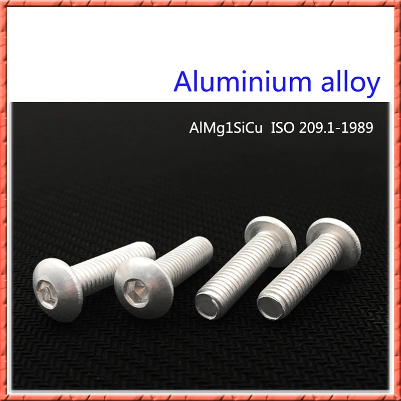 30 100 шт./лот M2.5/M3/M4/M5/M6 * L круглая головная головка из алюминиевого сплава винты с