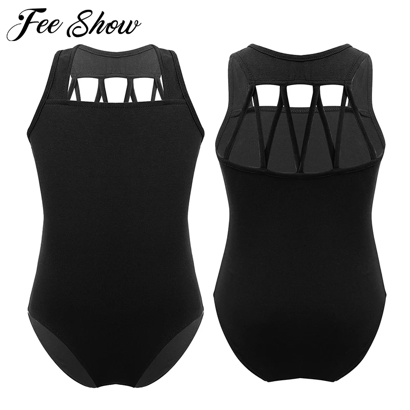 Kids Girls body ballet leotard ballerina party Stretchy Sleeveless M-Straps Back Girl Ballet Dance Gymnastics Leotard Jumpsuit |