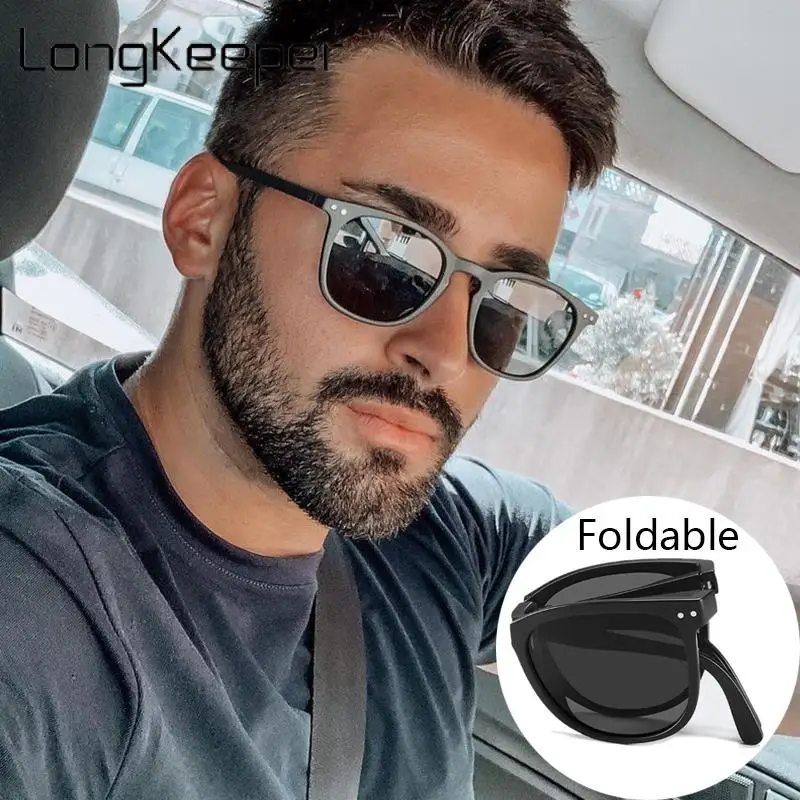 

Солнцезащитные очки складные для мужчин и женщин UV-400, поляризационные, квадратные, в стиле ретро, для вождения