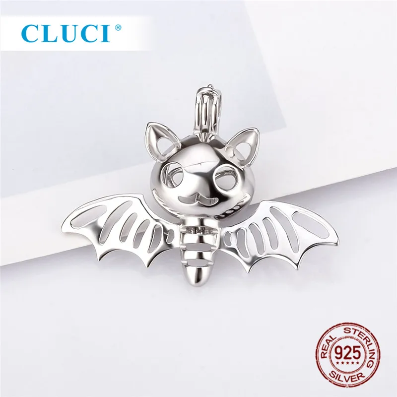 CLUCI Серебро 925 женщин Подвески кулон ювелирные изделия страшная улыбка летучая