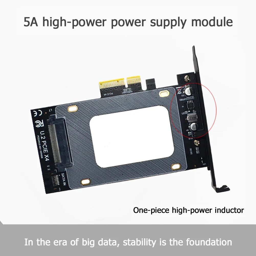 

U.2 to PCI-E X4 Riser Card 3.0 SFF-8639 to SSD Extension Adapter U.2 SSD SATA PCI Express Card for 2.5 Inch SATA HDD