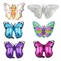 new large butterfly foil balloon for baby shower kids girl birthday jungle party decoration inflatable air balloon animal globos