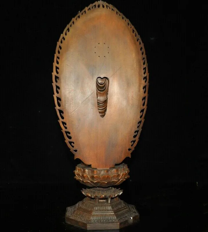 

wedding decoration Tibet Buddhism Boxwood wood Carve Avalokitesvara Kwan-yin Guanyin Buddha Statue