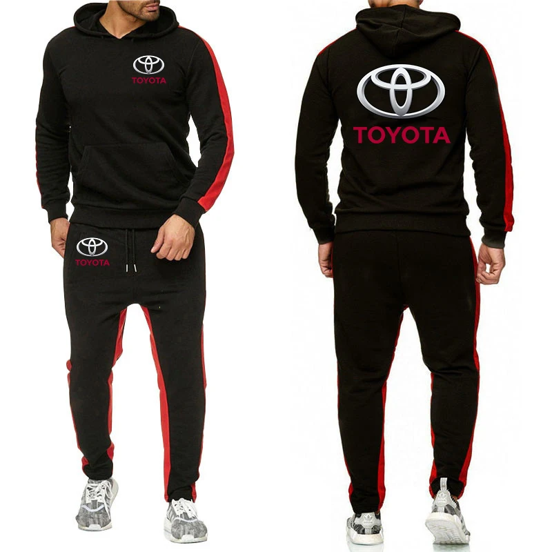 

2020 Fashion Toyota Car Logo Sweatshirts Men Hoodie Brand Sweatpants Male Cotton Trousers Casual Customize Pullover Suit clothes