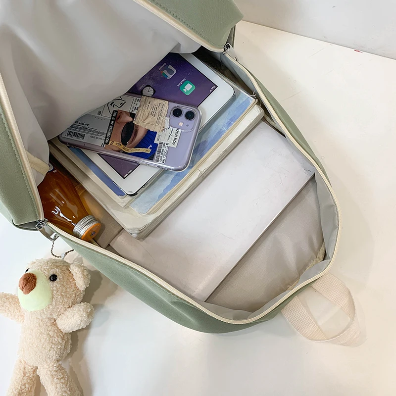 

DCIMOR Cartoon printing multi-pocket Twill canvas Women Backpack Female Large capacity Korean Schoolbag for girls Daily backpack