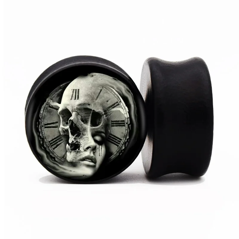 2 шт./лот Деревянный Череп ушной Калибр штекер и тоннель 8 мм-25 мм ушные носилки