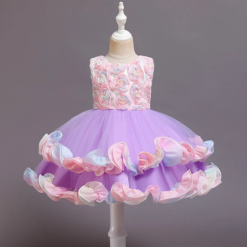 Платье с цветочным рисунком для девочки свадебной вечеринки маленькой подружки