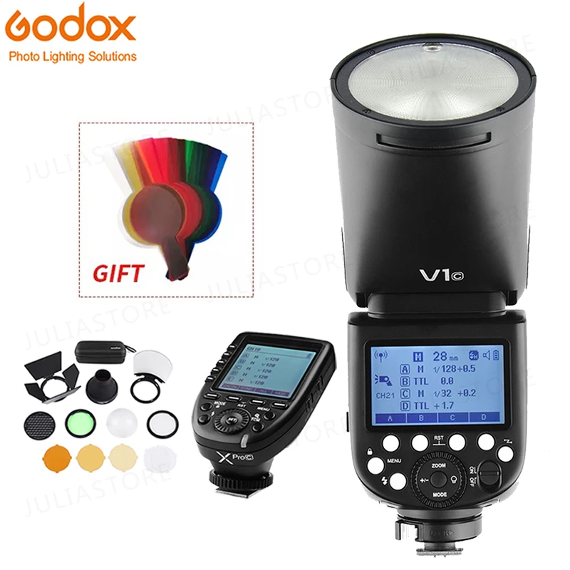 Godox V1 флэш-V1C V1N V1S V1F V1O ttl 1/8000s HSS Литиевая Батарея Вспышка Speedlite для цифровой зеркальной камеры Canon Nikon sony Fuji Olympus