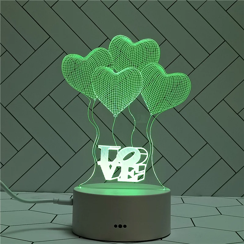 Романтический 3D ночник с колесиком обозрения 7 цветов сенсорный градиент