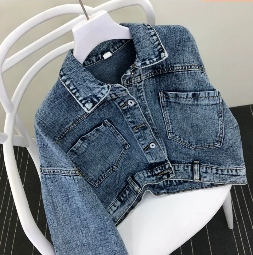 Весна 2020 новые женские тяжелые бахрома из цепочек потертые джинсы короткая