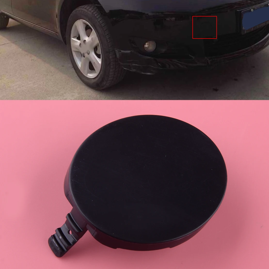 

CITALL Black Front Bumper Tow Hook Cover Cap Fit For Toyota Yaris 4Door Hatchback 2006 2007 2008 2009 2010