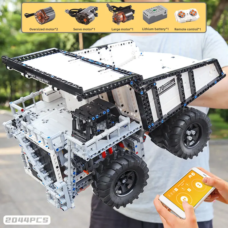 

MOULD KING MOC High-Tech The Terex T284 Mining Excavator Dump truck Model Motor Car Building Blocks Bricks Kids DIY Toys Gifts