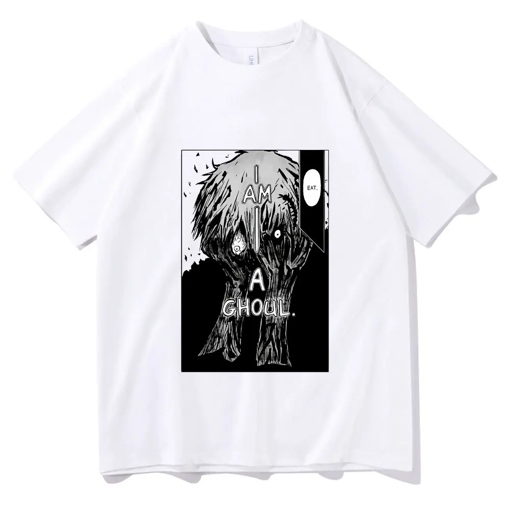 

2021 Japan Anime Tokyo Ghoul Ken Kaneki Short Sleeve Tee Men Trendy Style T-shirt Summer Unisex Oversized Loose EU Size Tshirt