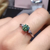 bright super shiny eight hearts and eight arrows high carbon diamond womens ring imitation green diamond open ring