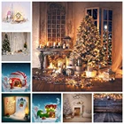 Рождественский фон Yeele, Зимний снег, сказка, конфеты, торт, дом, камин, страна чудес, принцесса, детский фон для фотостудии