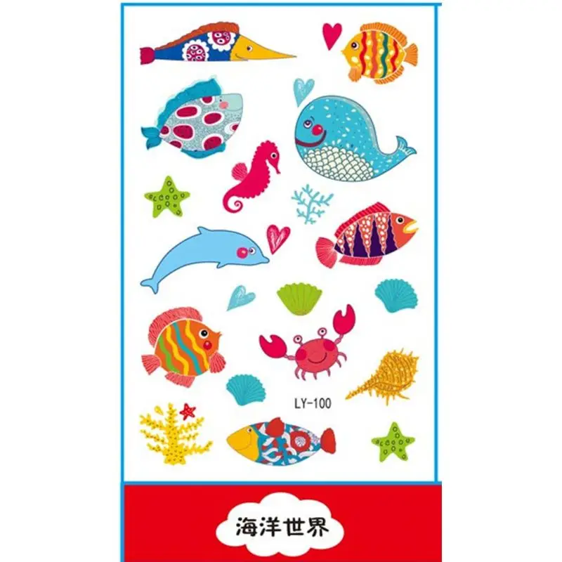 

Children Kids Boy Girl Cute Cartoon Temporary Tattoo Sticker Sheet Body Art Waterproof Birthday Gift