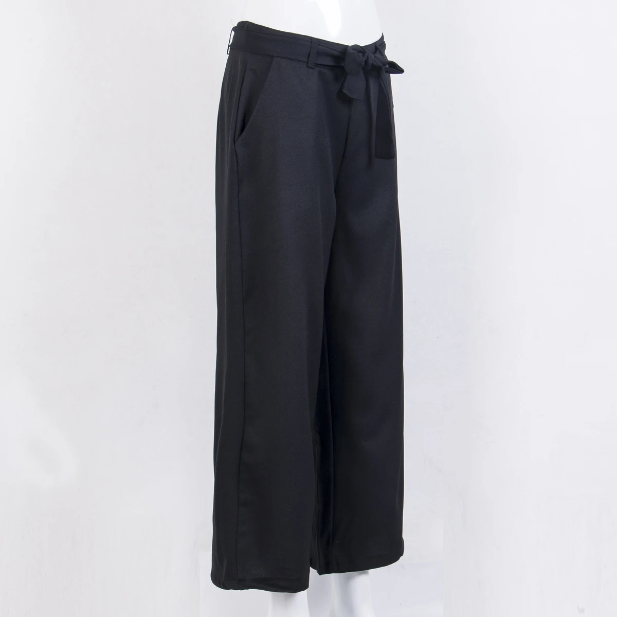 

Fashion woman high waist Tie Waist Trousers Streetwear Korean Causal Straight Wide Leg Pants Office Ladies Pants Loose Long Pant
