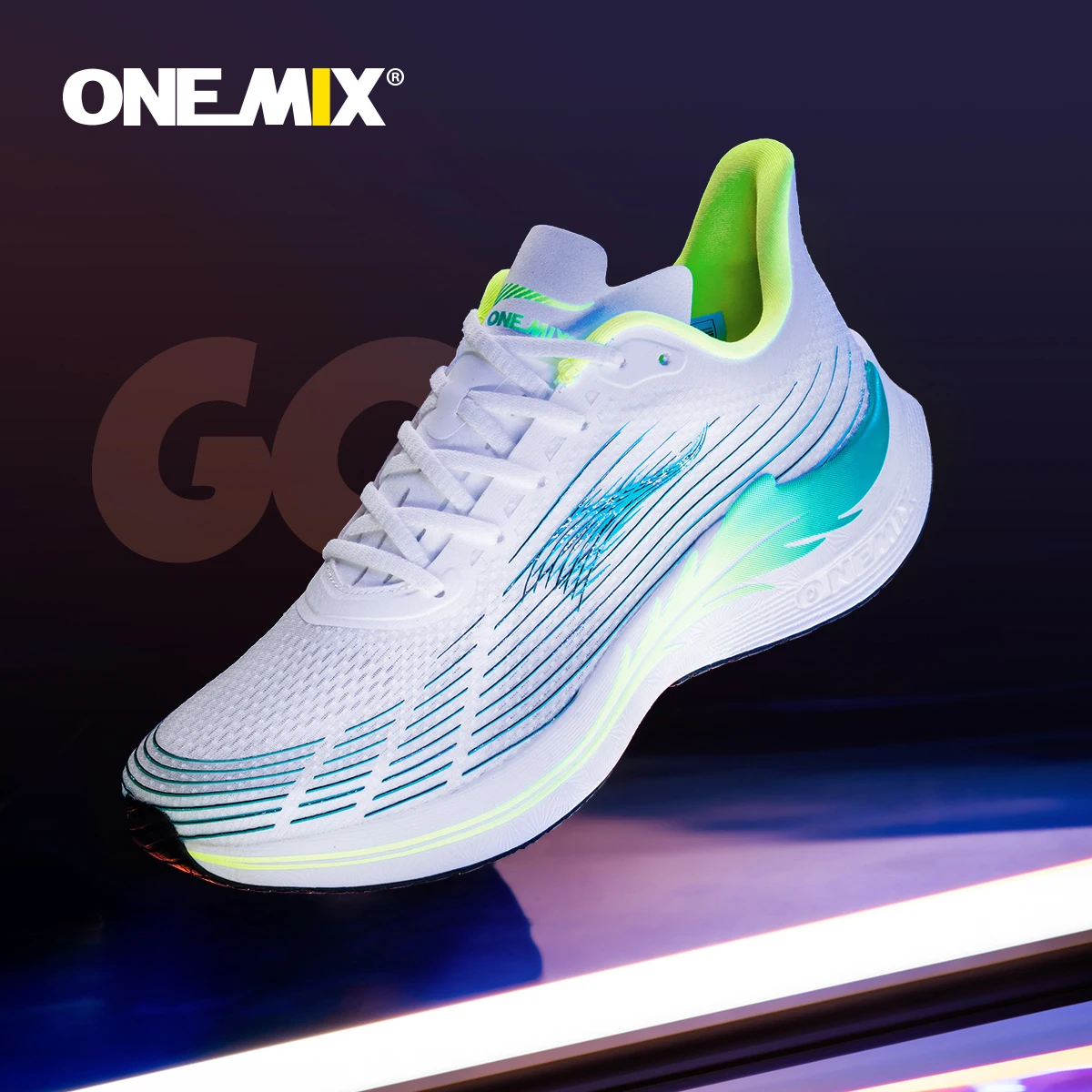 Onemix Carbon plate Running Shoes Men 2023 New Professional Marathon Cushion Sneakers Shox Absorption breathable Sports Shoes