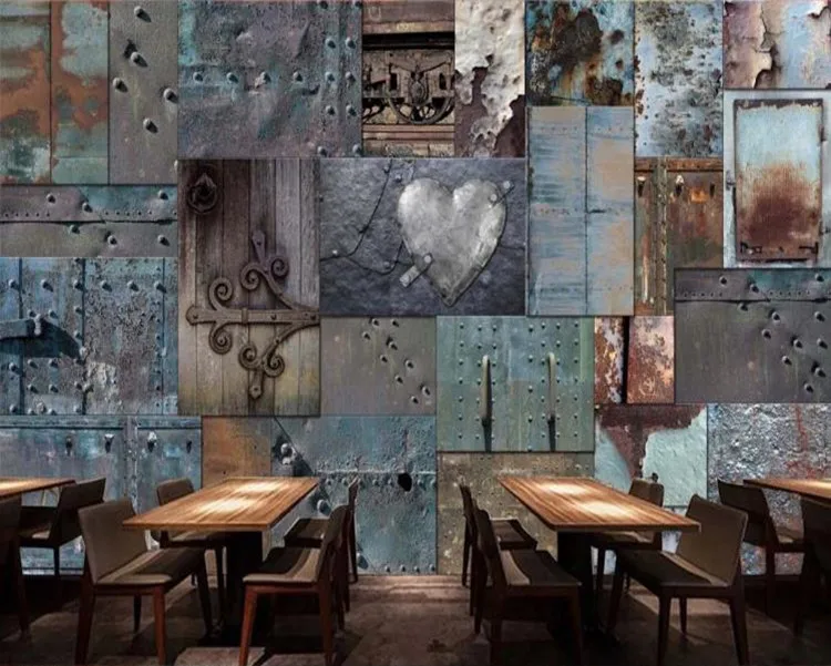 Пользовательские обои в стиле ретро ржавый жестяной фон настенная живопись