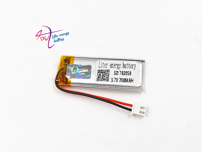 JST PH 2.54mm 2pin 702050 3.7V 700MAH Lithium Polymer LiPo Rechargeable Battery connector For Mp3 bluetooth Camera watch - купить по