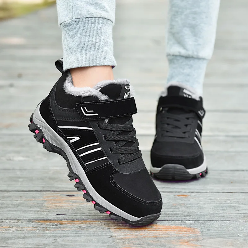 2020 зимняя женская обувь Модные кроссовки Женские уличные Теплые ботильоны с