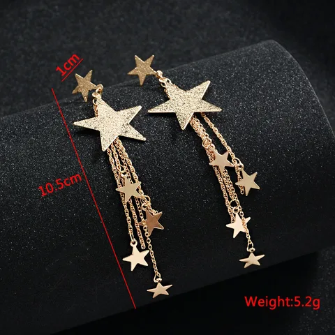 Серьги-подвески гуантуо звездной формы