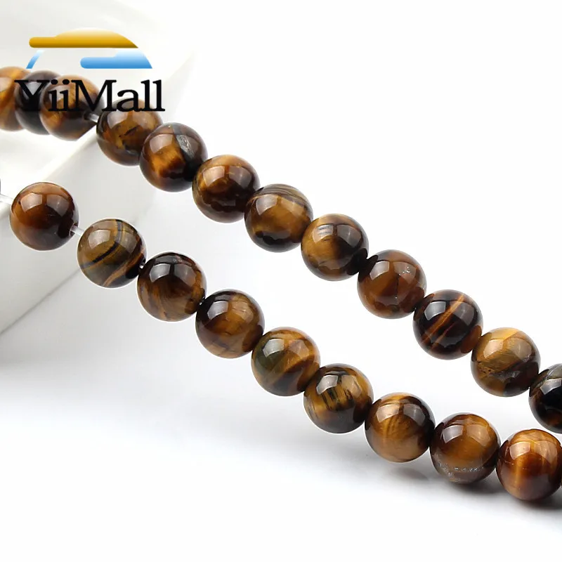 Натуральный камень коричневого цвета золото тигровый глаз Агаты Круглые бусины