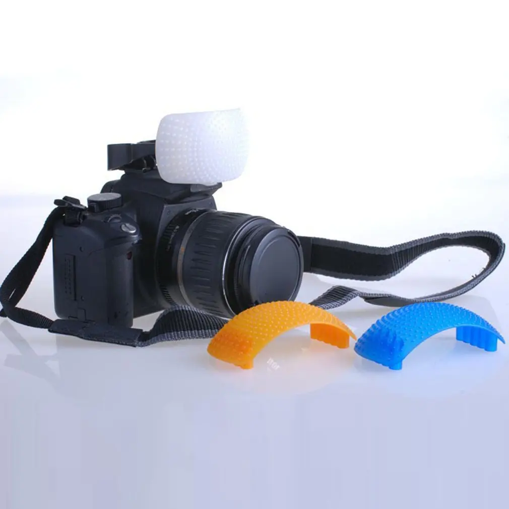 3 цвета всплывающий Рассеиватель Вспышки с одним кронштейном для цифровой камеры