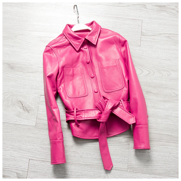 100% Женская куртка из натуральной кожи осенне-зимняя женская одежда 201 овечья