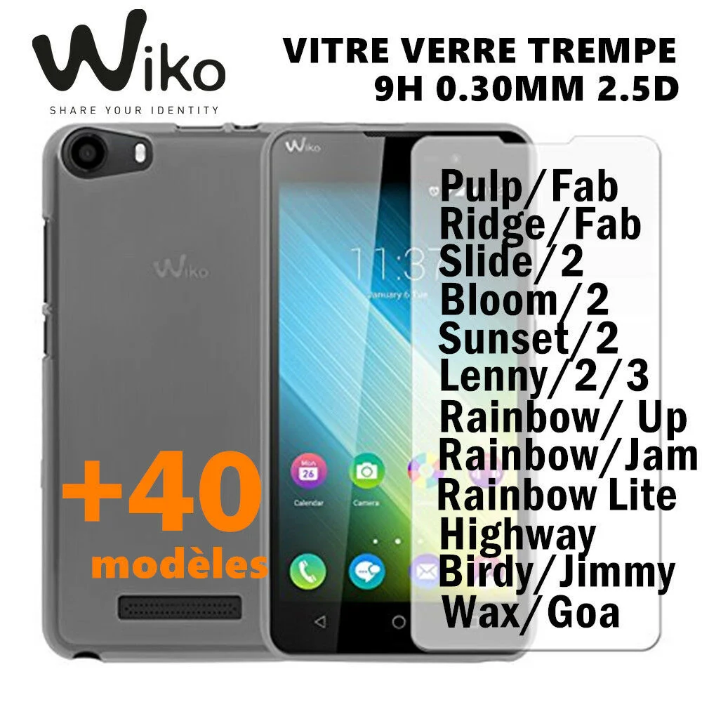 

Vitre Protection En Verre Trempe Film De Protecteur D'ecran For Wiko ++ 40modles !