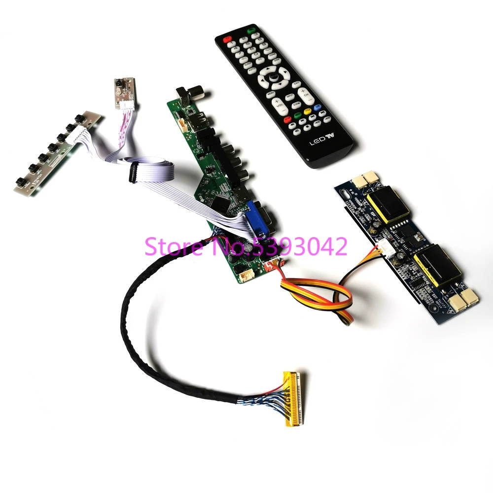 

For LM190E08(TL)(G1)/(TL)(G2)/(TL)(G3)/(TL)(G5)/(TL)(G6) LVDS 30-Pin Remote VGA 4CCFL 1280*1024 analog TV control board kit