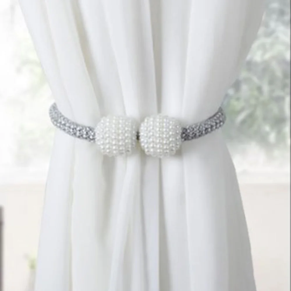 2 шт. жемчужный магнитный зажим для занавесок держатель подвешивания шаровая