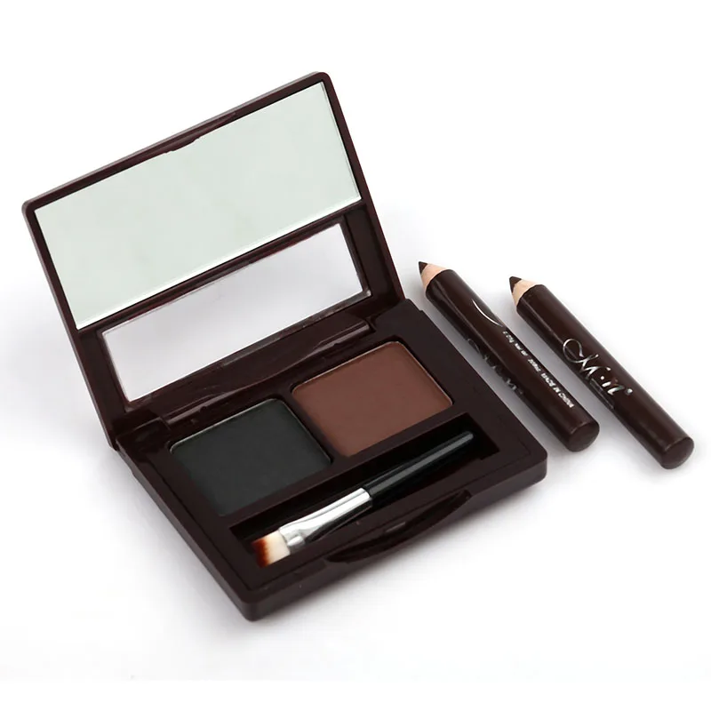 2 цвета Профессиональная пудра для бровей Палитра корректор с подводкой глаз