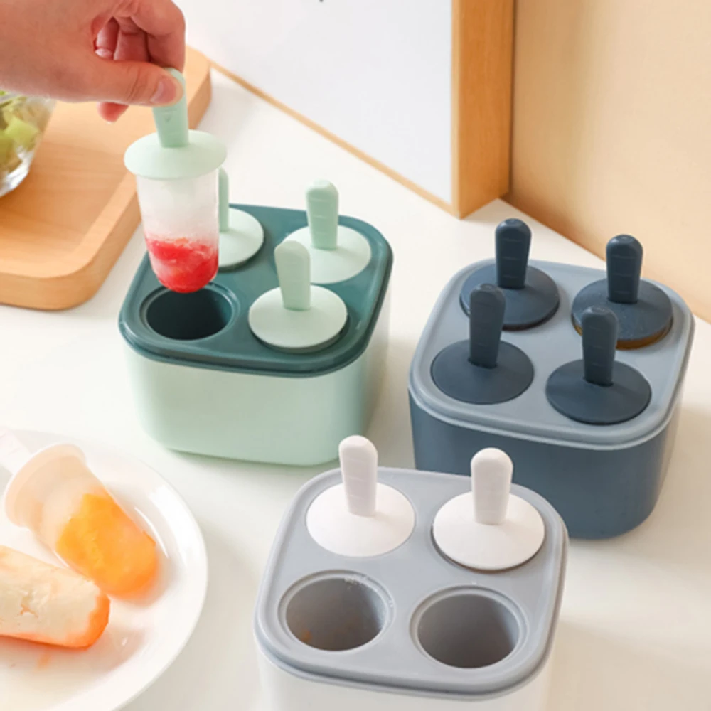 

Home Ice Cream Mold Popsicle DIY Tool 4-hole Ice Mold Children Dessert Ice Cream Mold Kitchen Tools DIY Ice Cream