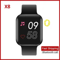5pcs x8 smart watch 44mm dial call men sport 1 54 inch full touch heart rate sleep tracker men women smartwatch iwo
