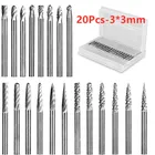Набор сверл для гравировки, комплект из 20 насадок из карбида вольфрама с хвостовиком 18 дюйма (3 мм), для аксессуаров Dremel