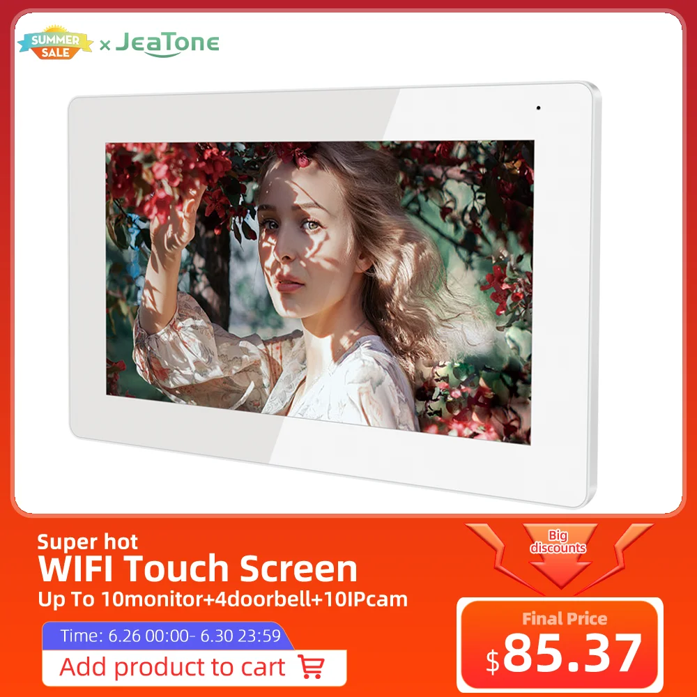 Jeatone умный дом 7 дюймов IP WI FI видео домофон монитор только приложение TUYA