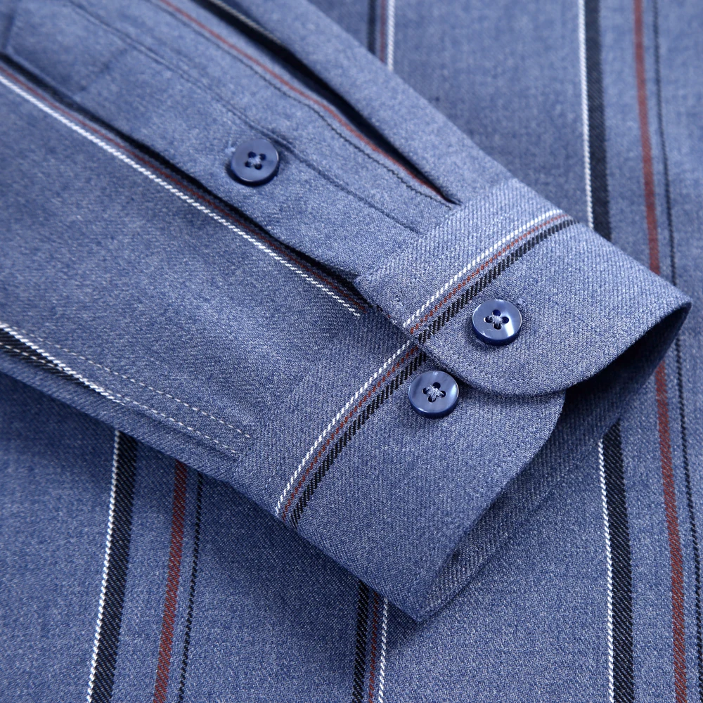 Рубашка Мужская Фланелевая в полоску с длинным рукавом | одежда