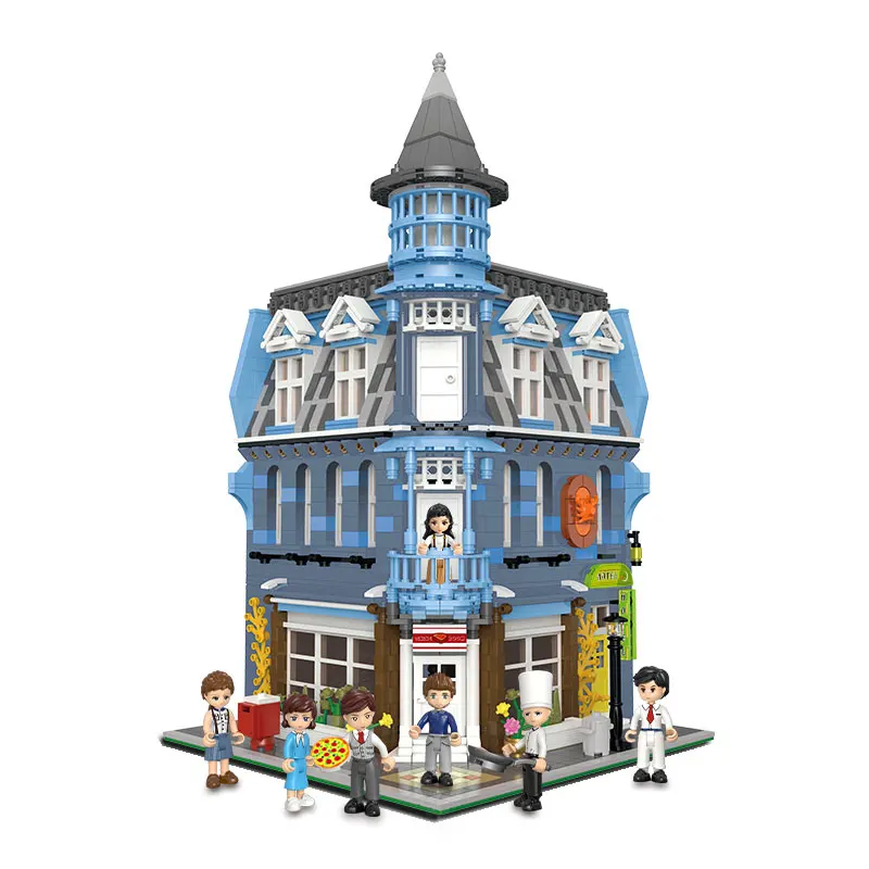 

XB-01007 European Restaurant Building Blocks Dining Room Street View Architecture Creator Gifts for Kids 3200 Pcs