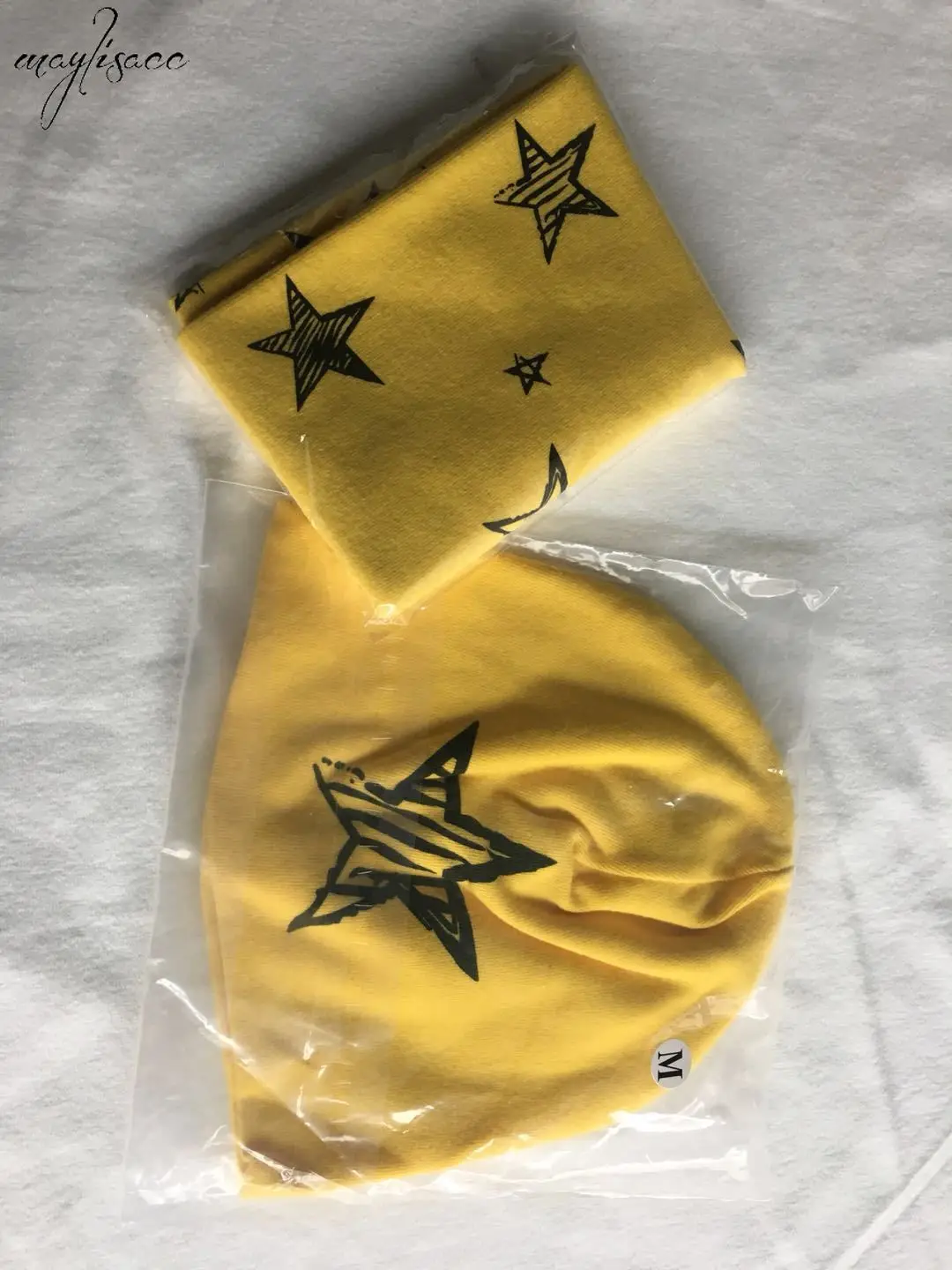 Maylisacc Autumn and Winter New Scarf Hat Two-piece Set 0-8 Years Old Baby Cotton Collar Hat Suit Children's Beanie Snood Sets