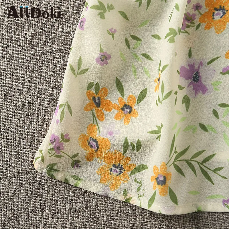 

ALLDOKE boho floral print blouse women autumn square collar puff sleeve tops shirt vintage casual ladies blouses blusas mujer