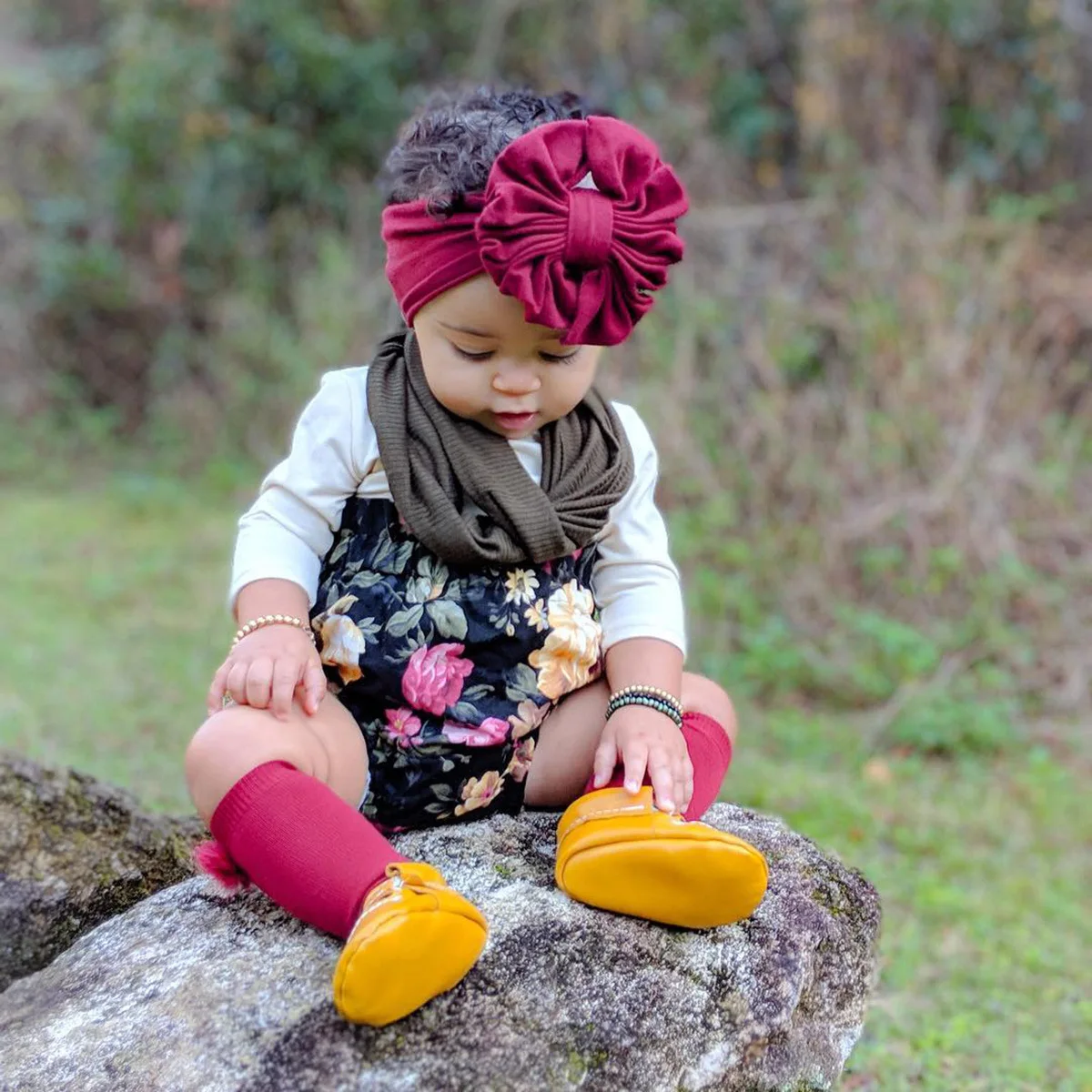 

2021 Baby Velvet Headdress Turban Big Bowknot Baby Girl Headband Newborn Bow Hair Band Children Kid Head Wrap Hair Accessories
