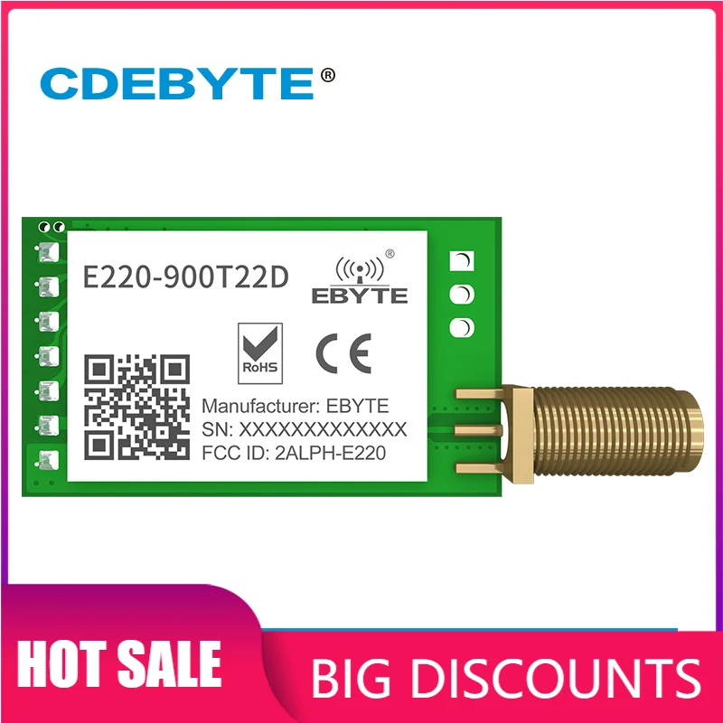 E220 900T22D LoRa беспроводной UART модуль RSSI ISM 868 МГц 915 22dBm широкий спектр интерфейс SMA K
