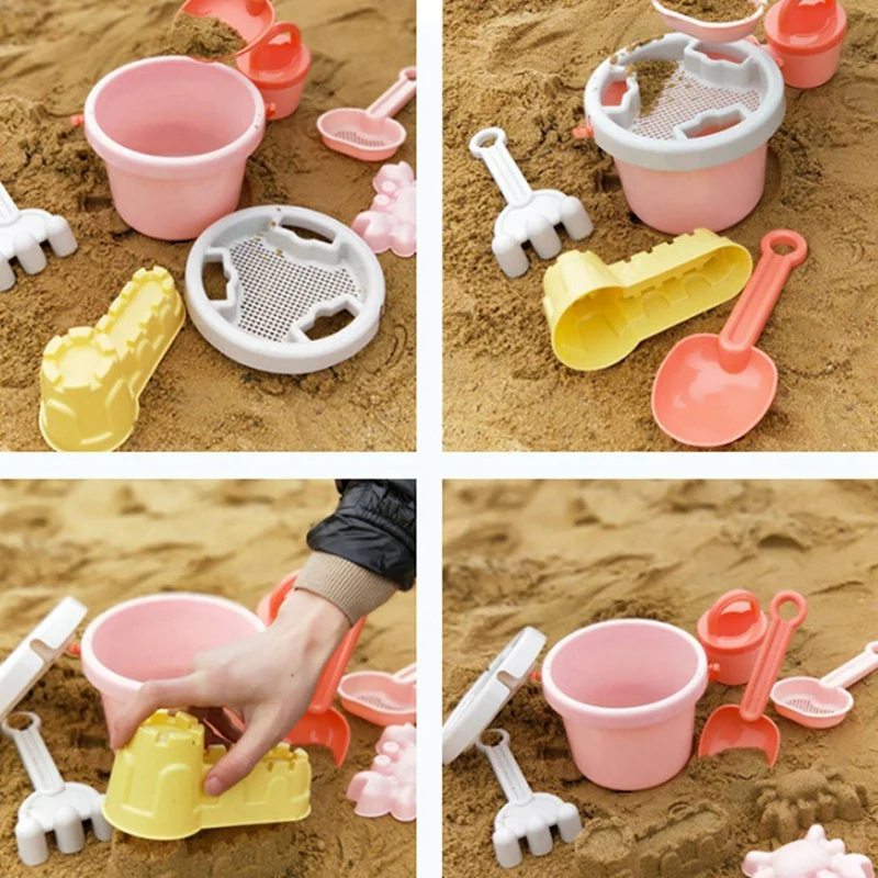 

2set Blue/Pink-Beach Toys Children Set Baby Play Sand Toys Digging Tool Shovel Bucket Set