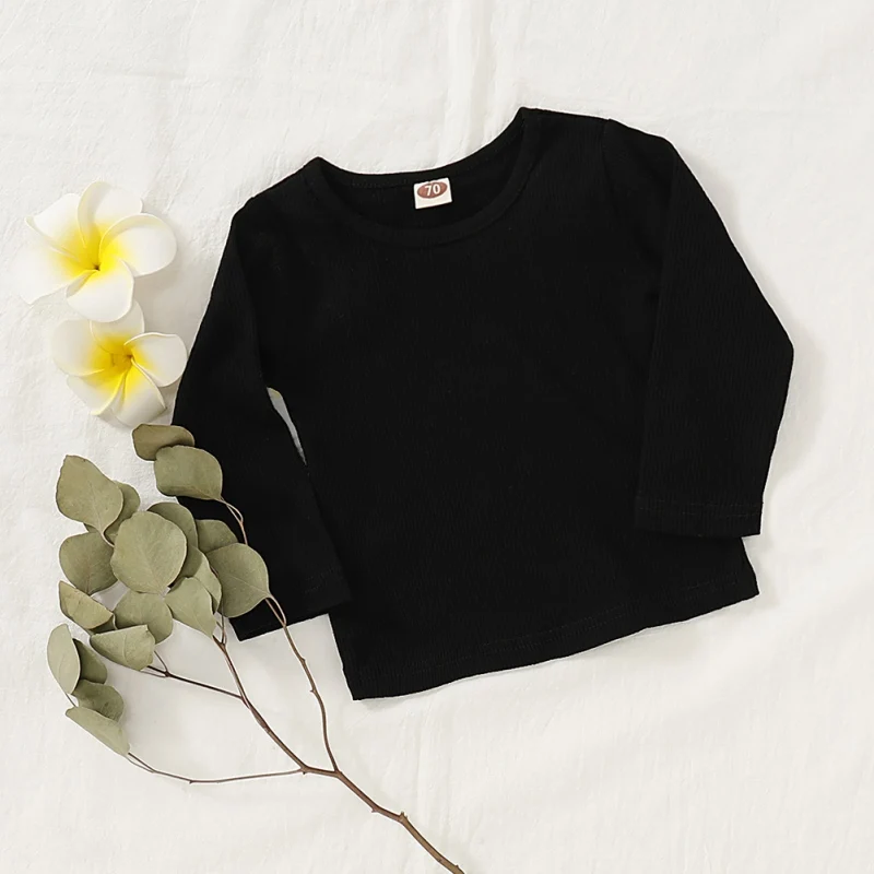 Spring Toddler Blouse Baby Girl Pure Tees Cotton Soft Long Sleeve Boy T-Shirt Basic Bottoming Girls Infant Kids Clothes | Детская одежда