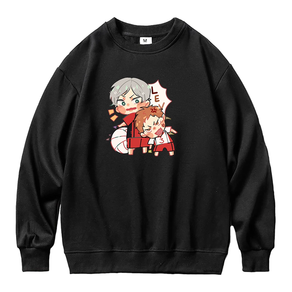 

Толстовка с капюшоном в стиле Аниме Haikyuu, мультяшная кавайная одежда Levyaku, зимняя женская флисовая толстовка оверсайз, одежда для подростков